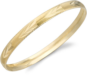 Swiss Cut Solid 6mm Bangle Bracelet