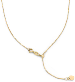 Adjustable Italian Box Chain, 14K Yellow Gold (0.8mm)