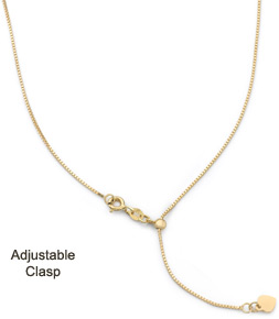 Adjustable Italian Box Chain, 14K Yellow Gold (0.8mm)