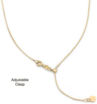 Adjustable Italian Box Chain, 14K Yellow Gold (1mm)