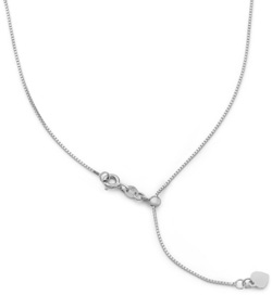 Adjustable Italian Box Chain, 14K White Gold (0.8mm)
