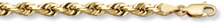 7mm Rope Bracelet, 14K Solid Gold