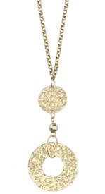Textured Circle Necklace, 14K Gold