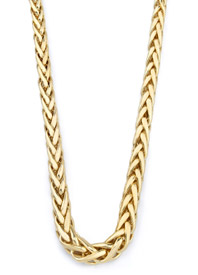 Braided Wheat Necklace, 14K Yellow Gold