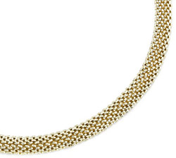 14K Solid Gold Mesh Necklace