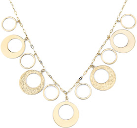 Multi-Circle Necklace, 14K Yellow Gold