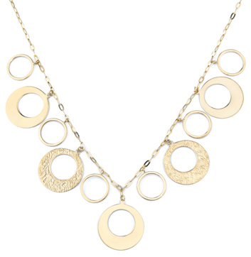 Multi-Circle Necklace, 14K Yellow Gold