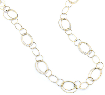 Elliptical Design Necklace, 14K Gold