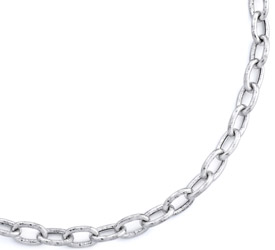 14K White Gold Hammered Necklace