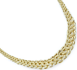 14K Gold Braided Weave Necklace