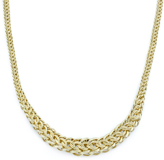 14K Gold Braided Weave Necklace