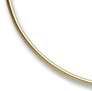 14K Yellow Gold 3mm Omega Necklace