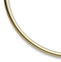 14K Yellow Gold 8mm Omega Necklace
