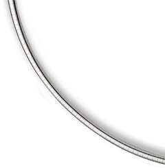 14K White Gold 6mm Omega Necklace
