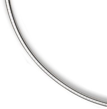 14K White Gold 6mm Omega Necklace