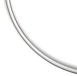 14K White Gold 8mm Omega Necklace