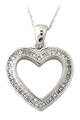 Diamond Heart Pendant, 10K White Gold