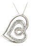 Double Heart Diamond Pendant 10K White Gold
