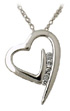 5 Stone Diamond Heart Pendant 14K White Gold