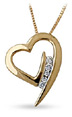 5 Stone Diamond Heat Pendant, 14K Yellow Gold