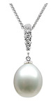 Tahitian Pearl Drop Pendant, 14K White Gold