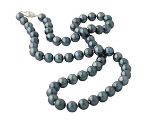 All Natural Black Freshwater Pearl Necklace