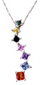 14K White Gold Sapphire Journey Pendant