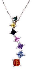 14K White Gold Sapphire Journey Pendant