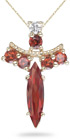 Garnet Angel Pendant, 14K Yellow Gold