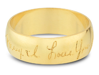 Personalized on Personalized Handwritten Wedding Bands   Applesofgold Com
