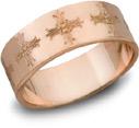 Ironworks Cross Wedding Band in Rose Gold