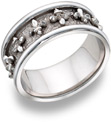 Fleur-de-lis Wedding Band, 14K White Gold