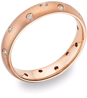 ZigZag Diamond Wedding Band, 14K Rose Gold