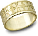 Greek Cross Wedding Band, 14K Yellow Gold