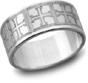 Greek Cross Wedding Band, 14K White Gold