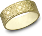 Lattice Cross Wedding Band, 14K Yellow Gold