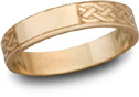 14K Rose Gold Celtic Engraved Wedding Band