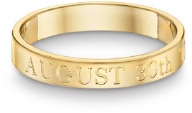 Personalized Anniversary Wedding Ring, 14K Yellow Gold
