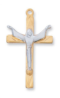 Christ The Redeemer 18K Gold Plated Silver Cross Pendant