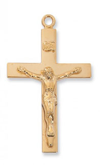 18K Gold Plated Silver Crucifix Pendant