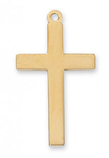 Plain 18K Gold Plated Silver Cross