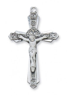 Rope Design Sterling Silver Crucifix Pendant