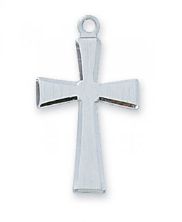 Sterling Silver Beveled Cross Pendant