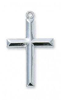 Beveled Cross Pendant in Sterling Silver