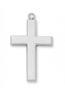 Beveled Cross Pendant in Sterling Silver