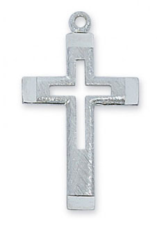 Sterling Silver Cut Out Cross Pendant