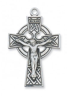 Celtic Knot Crucifix Pendant, Sterling Silver