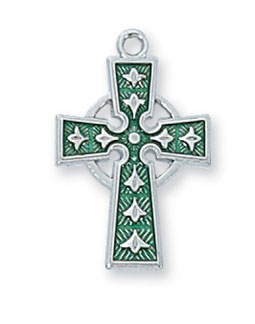 Sterling Silver Enameled Celtic Cross Pendant