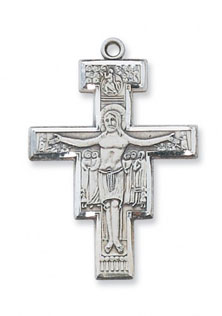 San Damiano Crucifix Pendant in Sterling Silver