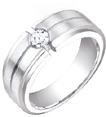 0.35 Carat Men's Solitaire Diamond Band in 14K White Gold